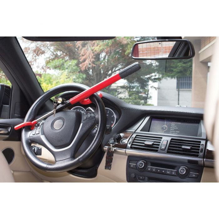Sumex Red Car & Van Interior Steering Wheel Lock Anti Theft Security Hook Clamp 