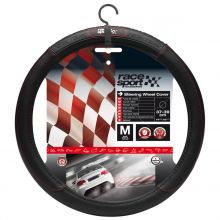 Sumex Race Sport Soft Rubber Grip Car Steering Wheel Cover - Black