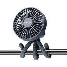 Schallen Rechargeable 4 Way Portable Lightweight Fan for Pram Fan, Car Seat, Desk, Office, Travel Fan - Grey