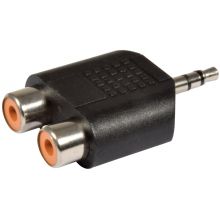 Adaptor 3.5mm Stereo Jack Plug – 2 x RCA Phono Sockets