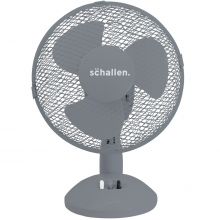 Schallen Small 9" Desk Table Oscillating Cooling Fan with 2 Speed Setting & Quiet Operation - GREY