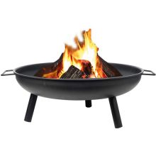 Schallen Charcoal Log Wood Burner Black Large 58cm Round Fire Pit Bowl