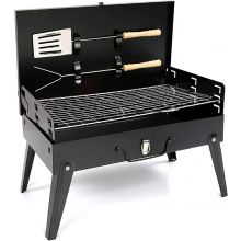 Redwood Black Charcoal BBQ Grill with Accessories Portable Folding Outdoor Camping Barbecue