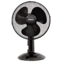 Schallen Home & Office Electric 12" 3 Speed Electric Oscillating Worktop Desk Table Air Cooling Fan - BLACK