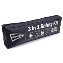 3 in 1 Car Travel Kit includes Warning Traingle, Reflective Hi-Vis Jacket & First Aid Kit
