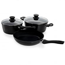 Schallen 5 Pcs Non Stick Forged Ceramic Cookware Frying Saucepan Stock Pot Full Pan Set with Lids
